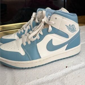 Nike Air Jordan High Top Sneakers - Blue and White